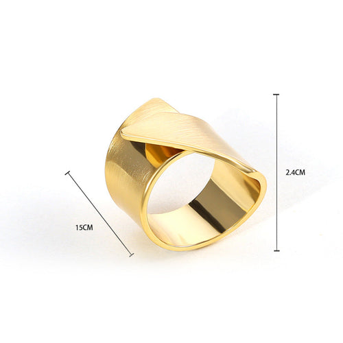 European and American fashion simple large stainless steel ring female